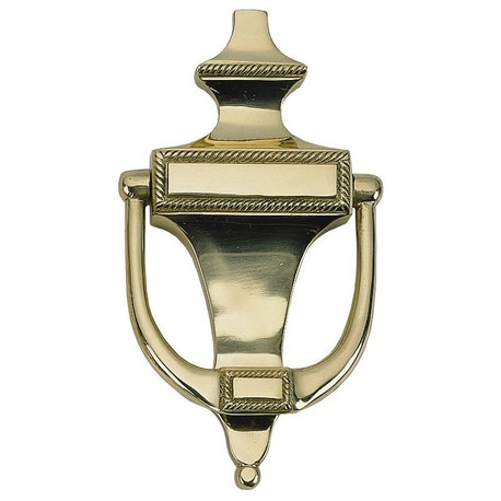 Rope Door Knocker 6-1/2", Polished Brass