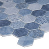 MSI SMOT-GLS-6MM-V1 12" x 13" Hexagon Geometric Mosaic Walls Tile - Vista Azul