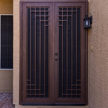 Geometric Iron Security Door