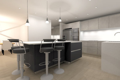 Design ideas for a modern kitchen in Hertfordshire.