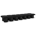 Meridian Furniture - Pavilion Black Boucle Fabric Bench, Black, Black Finish, 126" W X 31" D X 17.5" H - Bring valuable seating and remarkable style to your space with this black Pavilion Boucle Fabric Bench, an exquisite balance of style and usability for the entryway, bedroom, and beyond. Crafted from oak veneer with a black finish, this bench has a 4-inch-thick seat cushion that's channel-tufted for a touch of luxury. The bench's columnar bases add a dash of Art Deco design, making it a captivating focal point in any room.