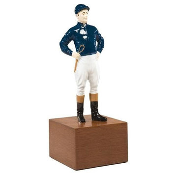 Sculpture Lodge Jockey in Riding Colors Large Cast Resin Hand-Cast