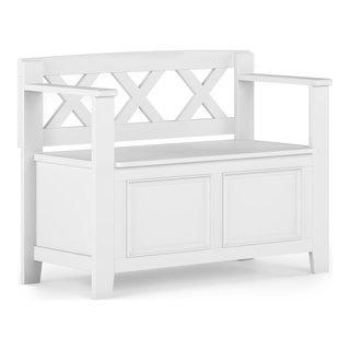Amherst Solid Wood Small Entryway Storage Bench - Transitional - Accent ...