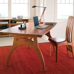 S2 Crescent Desk, Cherry - Desks And Hutches