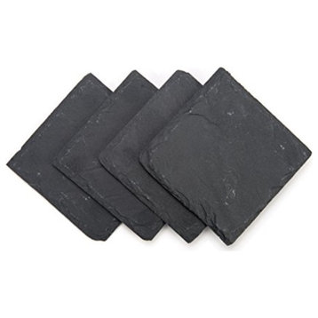 Slate Drink Coasters - Set of 4 - 4" x 4" By Trademark Innovations
