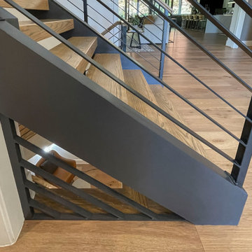 Project #113 | Freestanding Open-Riser Staircase with Twin Stringers