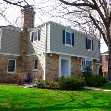 Winnetka, IL Integrity from Marvin Windows & Hardie Siding Colonial Home Taupe
