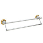 Bronces Mestre - Artica Swarovski double large towel bar. Luxury towel bar, towel rack, Chrome-Gold - Regency Style is a refined interpretation of French art and architecture from the XIV century that incorporates an aesthetic of harmony and elegance of artistic and decorative pieces.