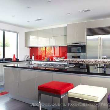 Hilshire Village- Poggenpohl kitchen with pops of color