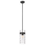 Z-Lite - Z-Lite 3035P9-MB Fontaine 3 Light Pendant in Matte Black - Three cheers for a three-light pendant light that adds chic appeal to kitchens and more. The steel frame boasts a brushed nickel finish while a rippled glass shade offers extra visual interest.