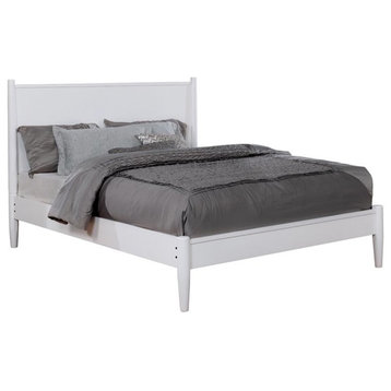 Furniture of America Belkor Solid Wood Full Platform Bed in White