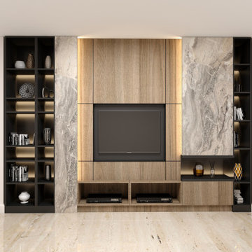 Wall Mounted TV Unit in Vulcano Area Black! Inspired Elements