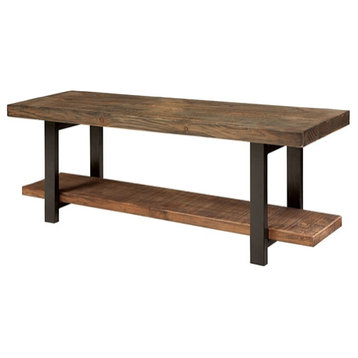 Modern Style Wood and Metal Accent Bench