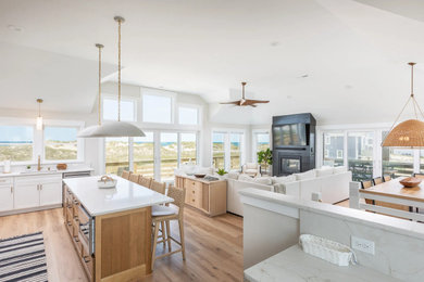 Living room - coastal living room idea in Other