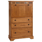 Sunny Designs - Sedona Laptop Armoire, Rustic Oak - The Sedona Laptop Drop-Leaf Armoire is suited to small places and a practical alternative to a full-sized desk. It features a drop-down leaf that can be used as a writing or studying surface and has three spacious drawers underneath for office supplies and other everyday belongings. The Sedona Laptop is crafted from oak with a rustic oak finish and subtle slate accents. Combining innovative forms with classic finishes, Sunny Designs, Inc. caters for the transitional-style home.