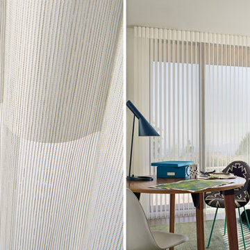 HOME OFFICE Window Treatment Ideas - White Vertical Blinds
