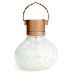 Contemporary Candleholders Solar Glass Tea Lantern, White