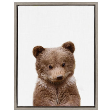 Sylvie Baby Bear Animal Print Framed Canvas Wall Art by Amy Peterson, 18x24