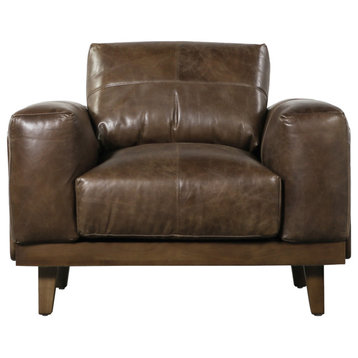 Connor Contemporary Oversized Club Chair, Espresso/Dark Walnut
