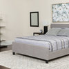 Tribeca Twin Size Tufted Upholstered Platform Bed, Light Gray Fabric