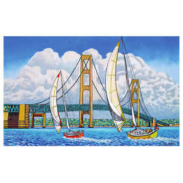 David Linton Mackinac Bridge Michigan Art Print, 24"x36"