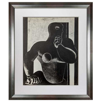 Le CORBUSIER Lithograph Limited Edition "Figure" w/Custom FRAME