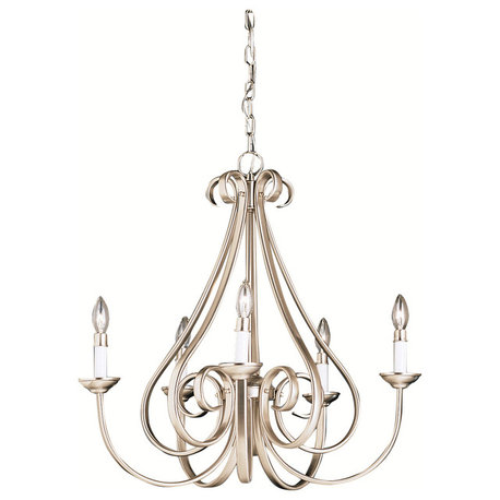 Dover Chandelier 5-Light, Brushed Nickel