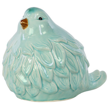 Ceramic Bird Figurine, Sky Blue