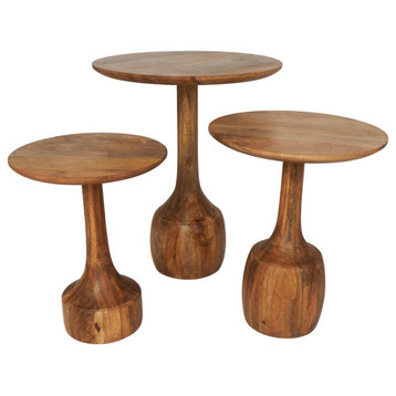 Bohemian Brown Mango Wood Accent Table Set 564069