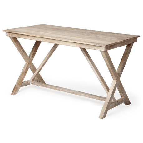 Tracy 54L x 28W Natural X Frame Wood Office Desk