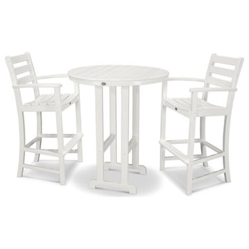Trex Outdoor Furniture Monterey Bay 3-Piece Bar Set, Classic White