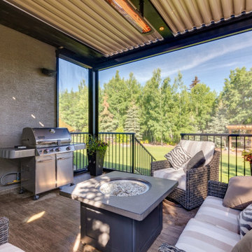 Adjustable StruXure Pergola With Phantom Screens With Heater and Pot Lights