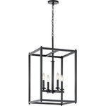 Kichler Lighting - Kichler Lighting Crosby - Four Light Foyer Pendant, Black Finish - Streamlined and simple, This Crosby 4 light foyerCrosby Four Light Fo Black *UL Approved: YES Energy Star Qualified: YES ADA Certified: n/a  *Number of Lights: Lamp: 4-*Wattage:60w B bulb(s) *Bulb Included:No *Bulb Type:B *Finish Type:Black