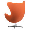Orange Wool Fabric Egg Chair with Tilt-Lock Mechanism