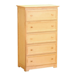 Atlantic 5 Drawer 48" Chest in Natural Maple - Dressers