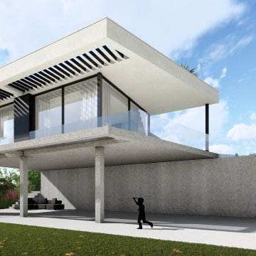 Diseño arquitectónico de la fachada y exteriores