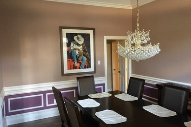 Example of a transitional dining room design in Houston