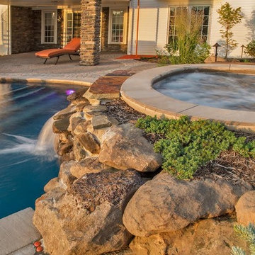 Contemporary Backyard with Pool