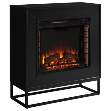 SEI Furniture Frescan Contemporary Electric Fireplace in Black