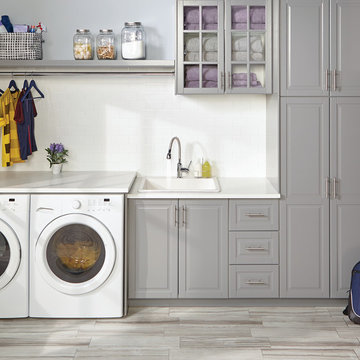 Quartz Classic Drop-In Laundry Sink with Perfect Drain, White