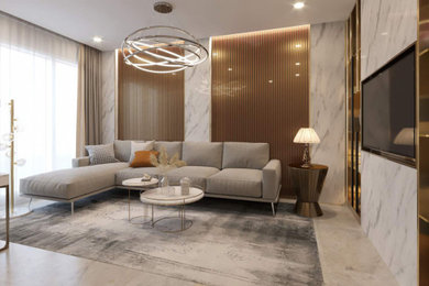 Splash of gold - a living room remodel