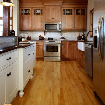 Door style: Pendleton Inset | Species: Maple | Finish: Nutmeg with Walnut