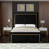 Dolce Velvet Upholstered Bed, Black, Queen