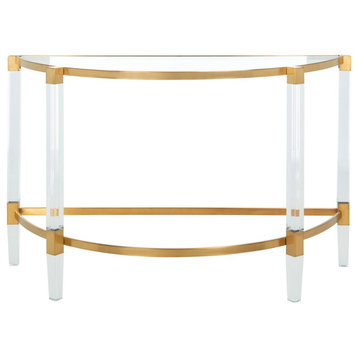 Safavieh Couture Anabelle Acrylic Console Table, Brass