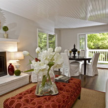 white brick fireplace