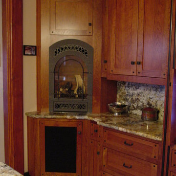 Twain Harte kitchen in warm cherry with ebonized walnut accents and inlays