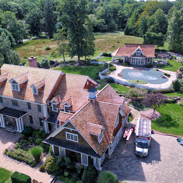Bernardsville, NJ, Cedar Roof Installation on Residence and Pool House