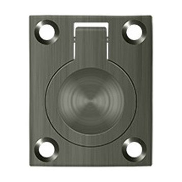FRP175U15A Flush Ring Pull, 1-3/4" x 1-3/8", Antique Nickel
