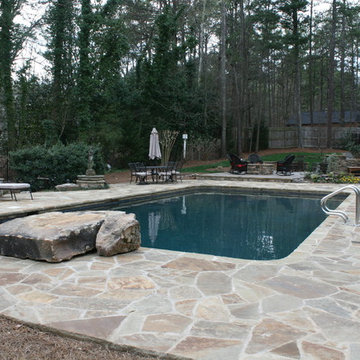 Natural Paver Stone Pool Patio