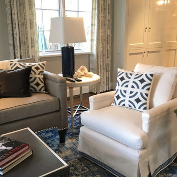 Traditional with a twist - Chalk white and Navy Living room